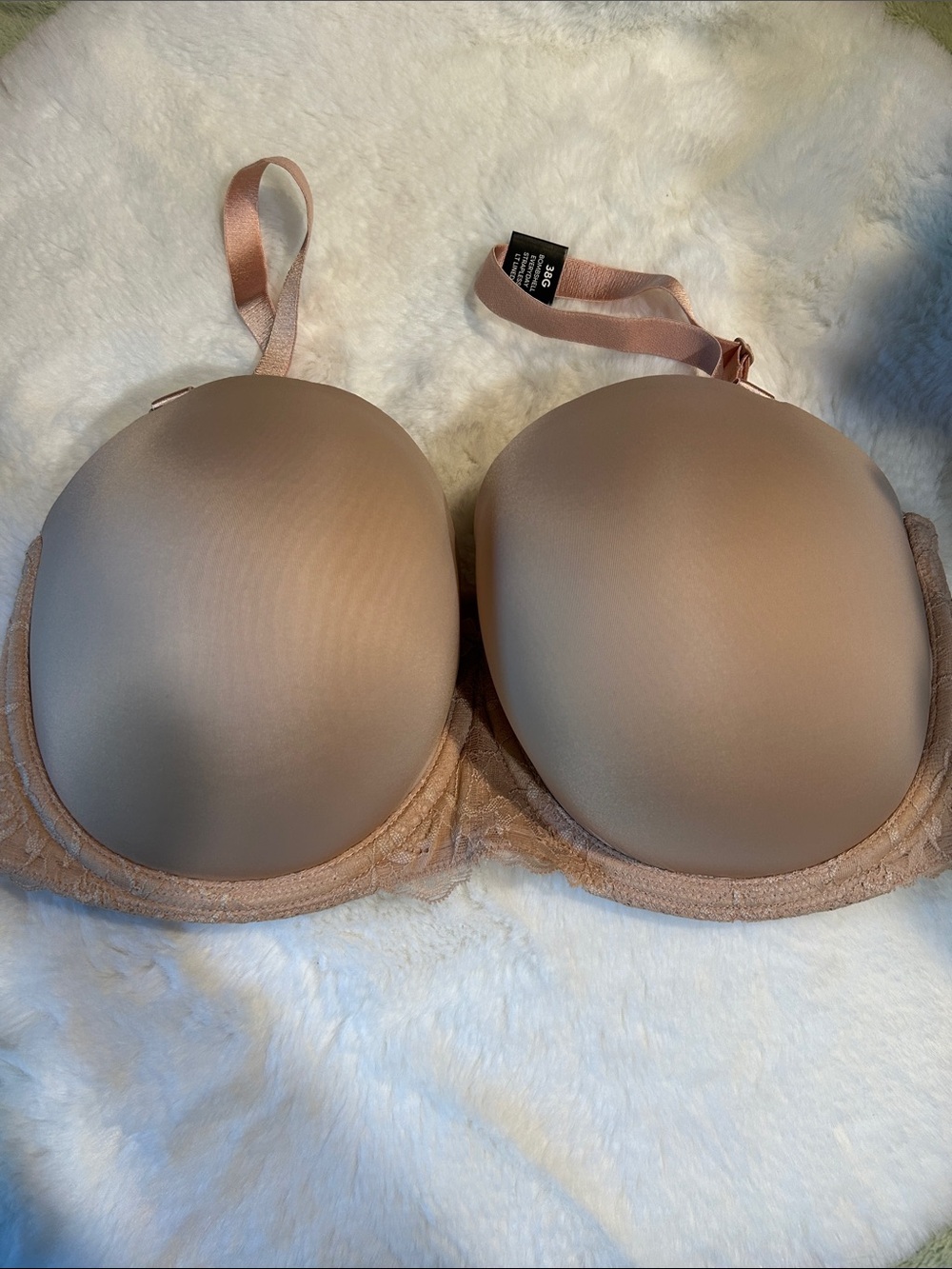 Torrid rose dust strapless, lightly line, smooth straight back bra
